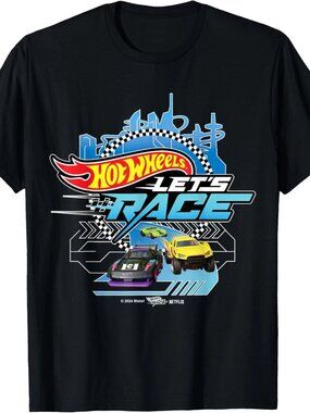 Let's Race Racing Car Cityscape T-Shirt 252
